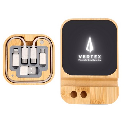 15W Wireless Charger Cable Kit with Light-Up Logo