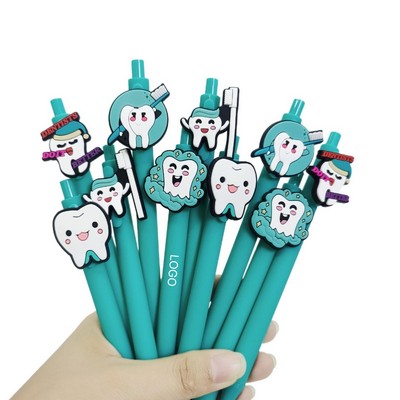 Teal & Blue Dental-Themed Patch Ballpoint Pen World Oral Health Day Commemorative Pen