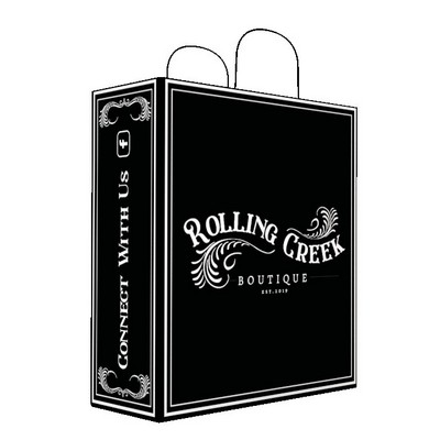 White Custom Printed Paper Shopping Bag (10 1/4"X5 1/2"X13")