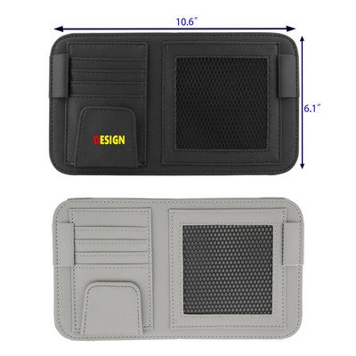 Leather Car Sun Visor Organizer