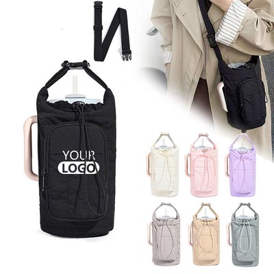 Insulated Quilted Water Bottle Carrier