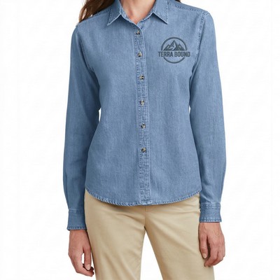 Cotton Denim Shirt Long Sleeve