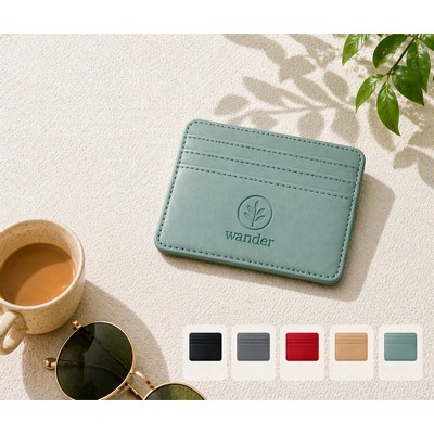 Slim PU Leather Card Holder With Multiple Slots