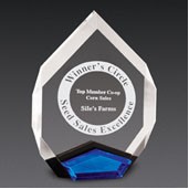 Blue Marquis Tear Drop Acrylic Award - 7"x9"x3/4"