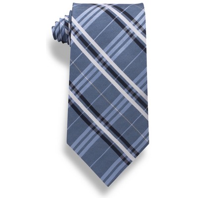 Closeout - Light Blue Plaid Silk Tie