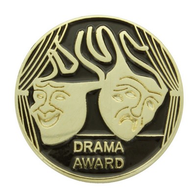 1" Drama Award Enameled Round Pin