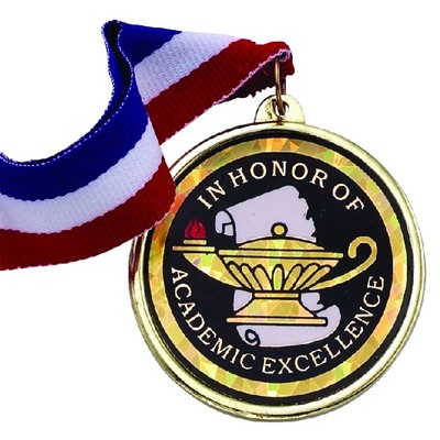 2 ¼" TM Series Academic Medal w/In Honor of Academic Excellence Mylar Insert