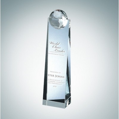 Globe Tower Optical Crystal Award (Small)