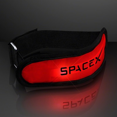 Light Up Red LED armband for night safety - PRINTED