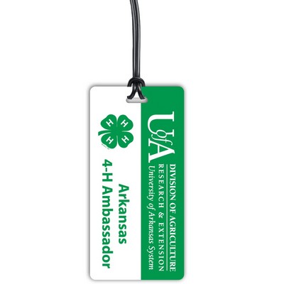 Screen Printed Poly Write-on Tag w/ Flexible Plastic Loop Strap (2.12"x4.375") Rectangle
