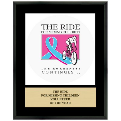Black Full Color Plaque w/Engraved Plate (12"x15")