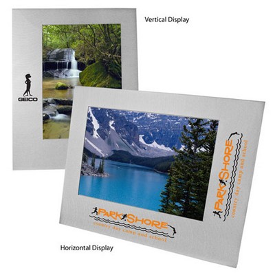 Wide Border Brushed Silver Metal Frame (5"x7" Photo)