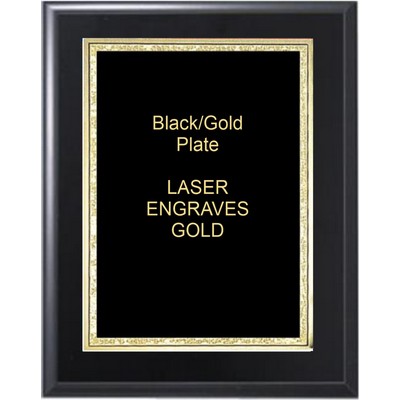Black Matte Plaque 6" x 8" - Black/Gold 4" x 6" Florentine Plate
