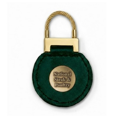 Eclipse Green 3/4" Continuity Leather Key Tag w/ Gold Cable