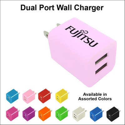 Dual USB 2 Port Wall Charger Light Pink No Extra Tariff