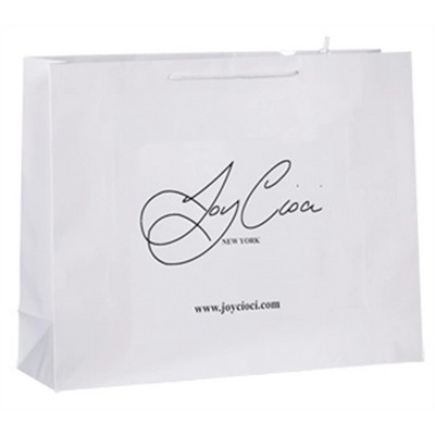 Gloss Laminated White Uptowner Eurotote (20"x6"x16")