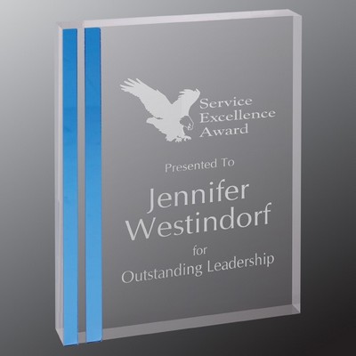 Blue Edge Rectangle Acrylic Award, 4" x 6"