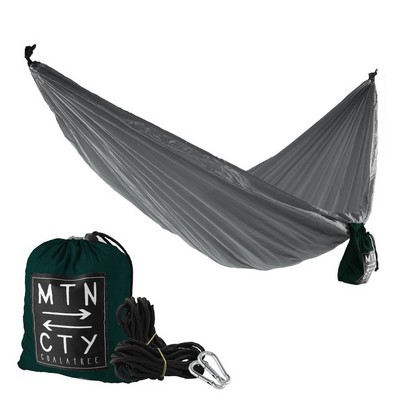 Coalatree Loafer Hammock, Gray and Hunter Green