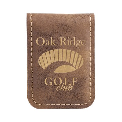 Rustic & Gold Leatherette Money Clip