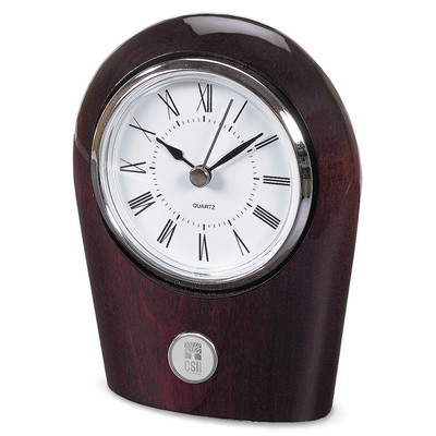 Palm Desk Clock W/ Silver Medallion