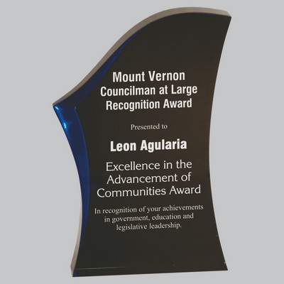 8" Black/Blue Luminary Acrylic Surge Award