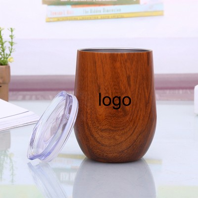 12 Oz 304 Stainless Steel Wood-grain Eggshell Vacuum Cup