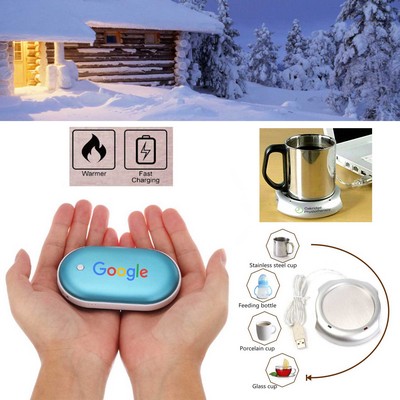 Promotek iBank® Hand Warmer + 5200mAh Power Bank Charger + Cup Warmer (Blue)
