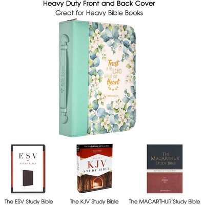 Heavy Duty Front And Back Bible Cover Case For Women With A Matched Bookmark