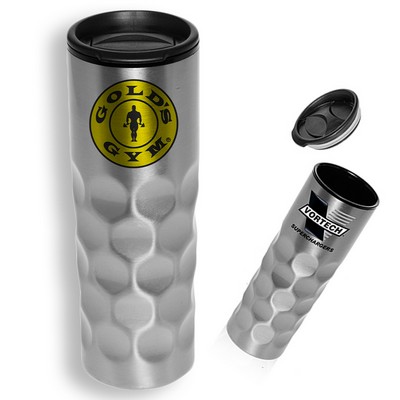16 Oz Honeycomb Stainless Steel Tumbler w/ Twist Locking Cap