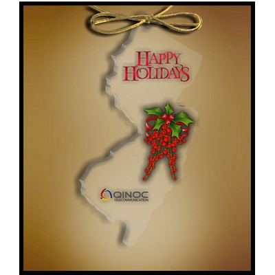 New Jersey Ornament in Clear Acrylic