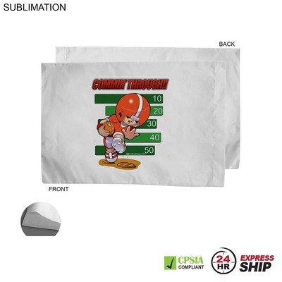 24 Hr Express Ship - Poplin White Pillowcase, 33x21, 2" End Hem, Fits standard pillow, Sublimated