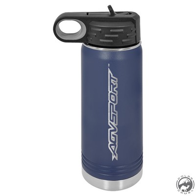 Powder Coated Dark Blue Travel Water Bottle