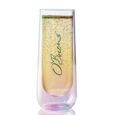 7.5 oz Asobu Iridescent Stemless Champagne Flute