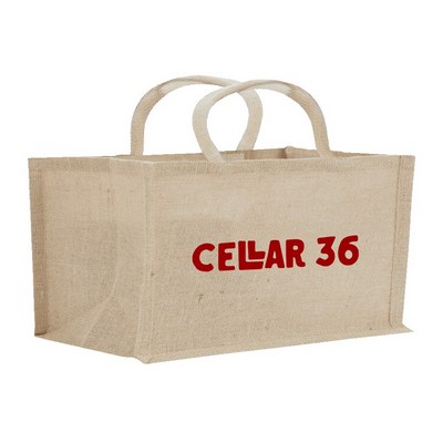 2-Bottle Horizontal Jute Tote