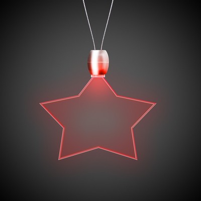 24" Red Star Light-Up Pendant Necklace(Digi-Printed)
