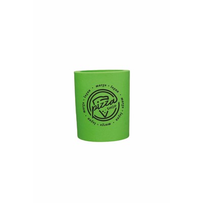Neon Green Foam Round Can Cooler