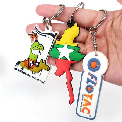 Custom 3D Raised Shaped Soft Touch PVC Keychain