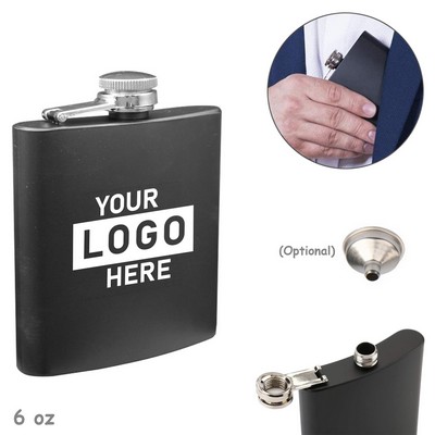 6 oz Black Flask Set