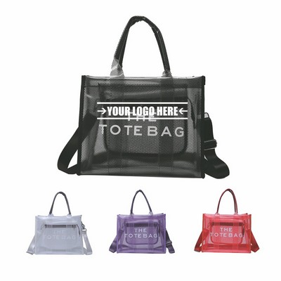 Pvc Tote Bag With Zipper Pocket
