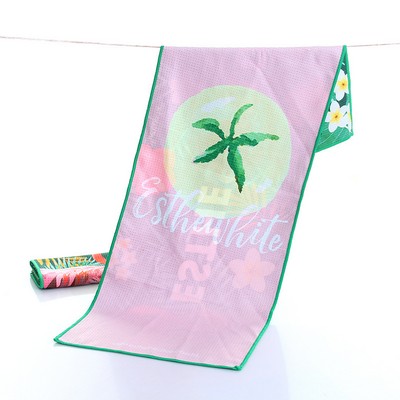 25" x 50" Sublimated Sand Proof 390 GSM Beach Towel