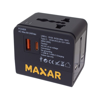 20W Universal Travel Adapter with Type-C