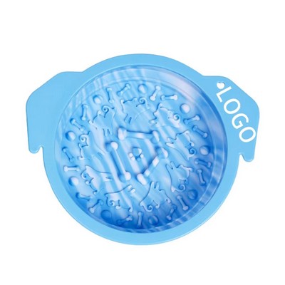 Dog Slow Feeder Pet Licking Mat Collapsible Bowl