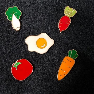 Custom Vegetable Pin Cute Enamel Lapel Pins Brooch Pin Badge for Backpack Scarf Decoration