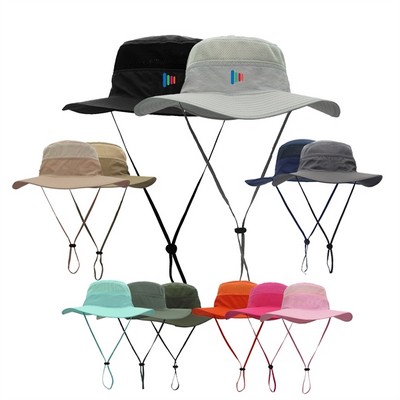 Nylon Bucket Hat w Wide Brim Quick Dry