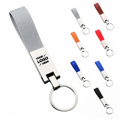 Leather Silver Keyring
