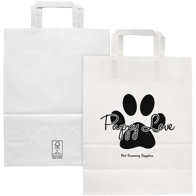 Large FSC Certified White Paper Bag