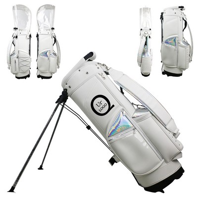 Transparent Top Single Strap Pu Golf Bag