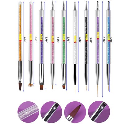9 Pieces Nail Art Brushes Set