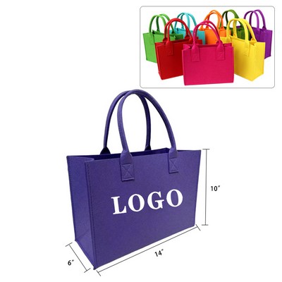 Eco-Friendly Large Capacity Reusable Felt Shopping Grocery Tote Bag 14"x10"x6"
