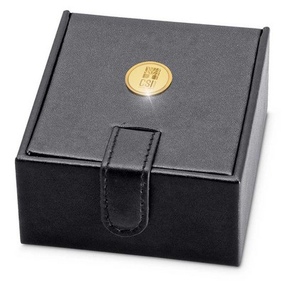 Sterling Silver Hoop Earrings W/ Gold Medallion